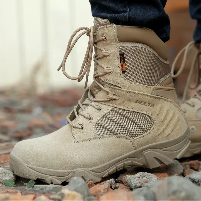 Spring Men Boots Special Force Waterproof Leather Desert Combat Work Shoes Tactical Ankle Boots Mens