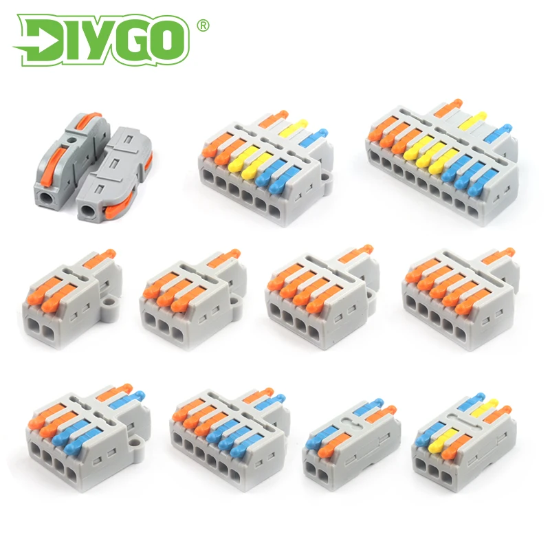 

MINI Fast Universal Compact Conductor Junction Box spring splice Terminal Block Push-in Wire Connector Electrical Cable Splitter