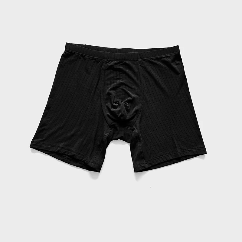 Schauen Sie sich Jugend Männer Modal Sport Boxershorts Unterwäsche langes Bein lockern schwarz blau grau rot rosa weich gestreifte Unterwäsche