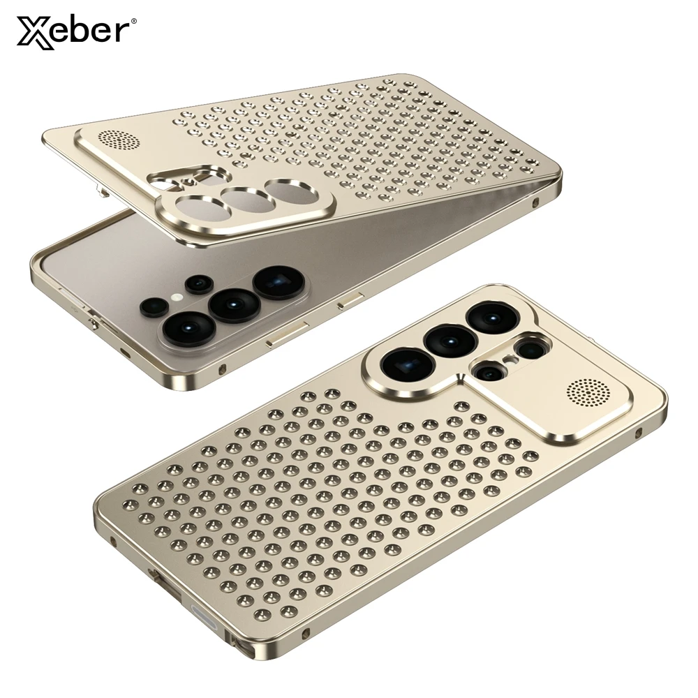 

Luxury Aluminum Fragrance Hollow Heat Dissipation Phone Case For Samsung S23 S24 S25 S26 Ultra Lens Protection Shockproof Cover