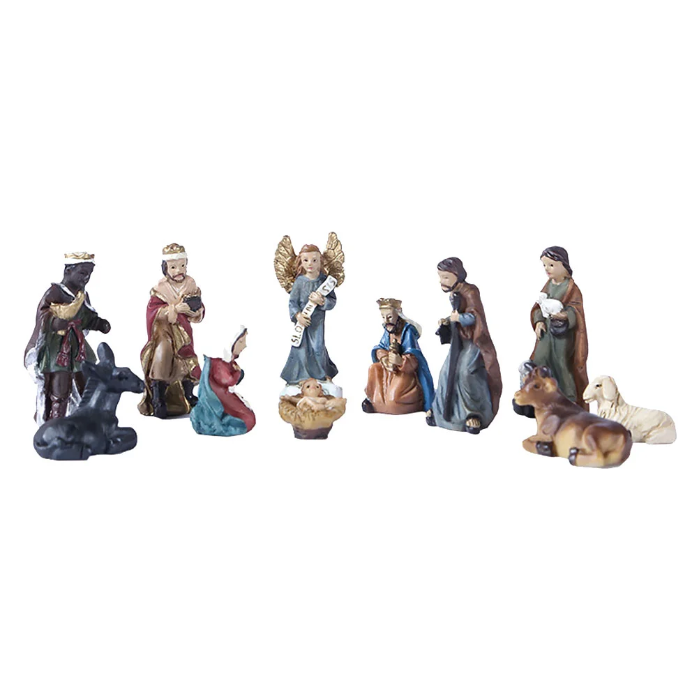 Nativity Sculpture Religious Statues Decorative Figurine Artware Collection Gift Sculptures