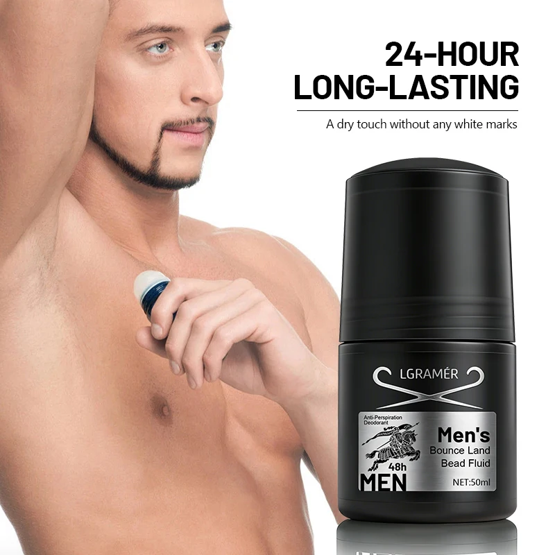Deodorant for Men Roll-on Bottle Reduce Sweating Odor Remover Underarm Body Deodorant Stick Fast Dry Lasting Portable Refresh