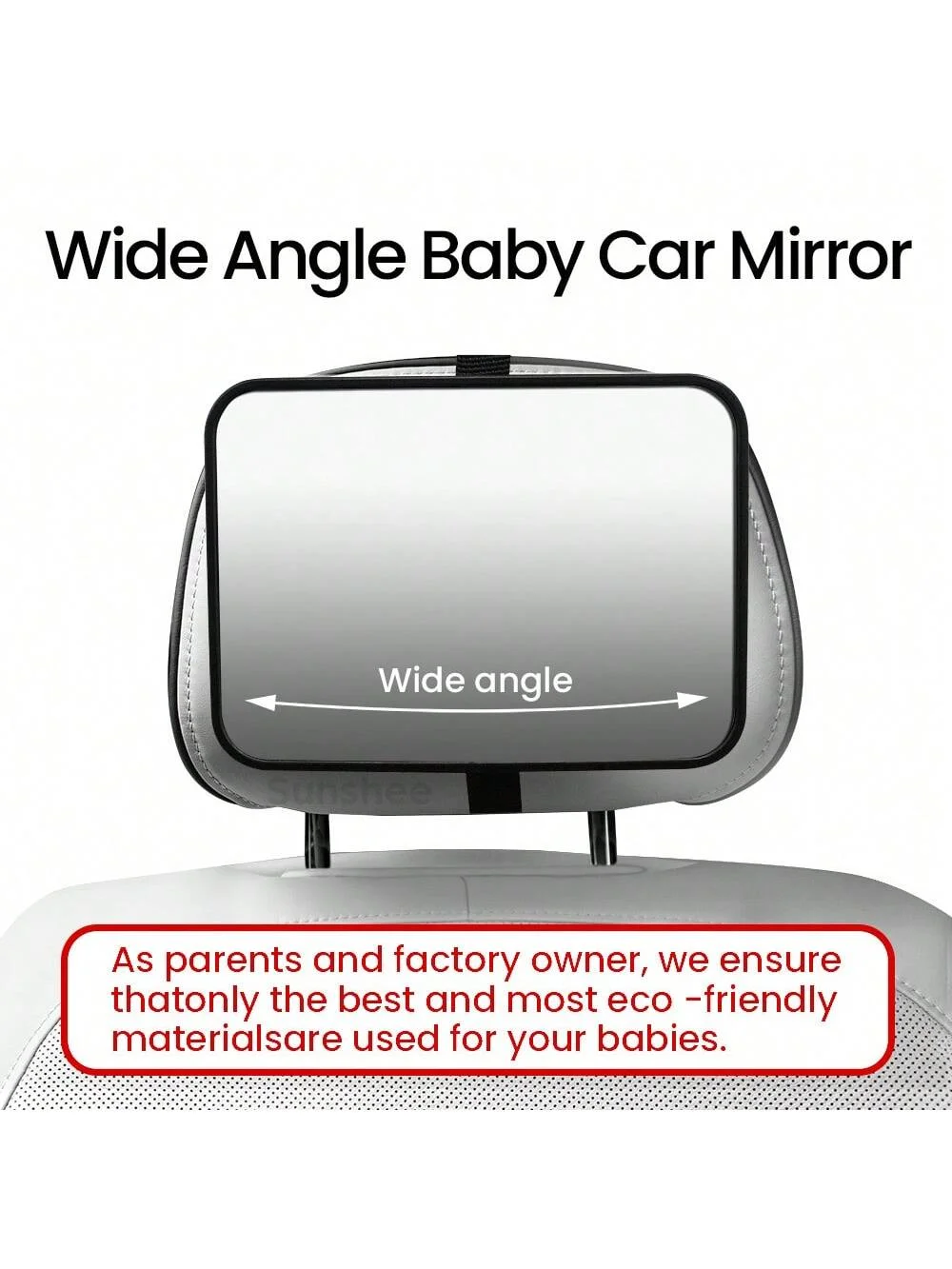 1 pc Crash Tested and Certified Shatterproof Baby Car Mirror for Rear Facing Infant with Wide Larger Crystal Clear View