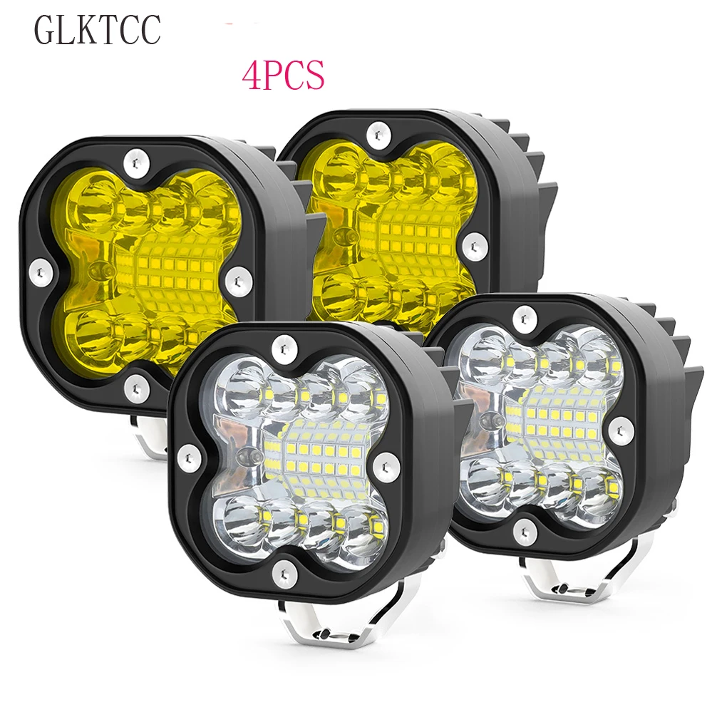 

3-дюймовый светодиодный рабочий прожектор 12, 24 В, фара для мотоцикла, Светодиодный прожектор 4 х4, противотуманные фары для внедорожников, грузовиков
