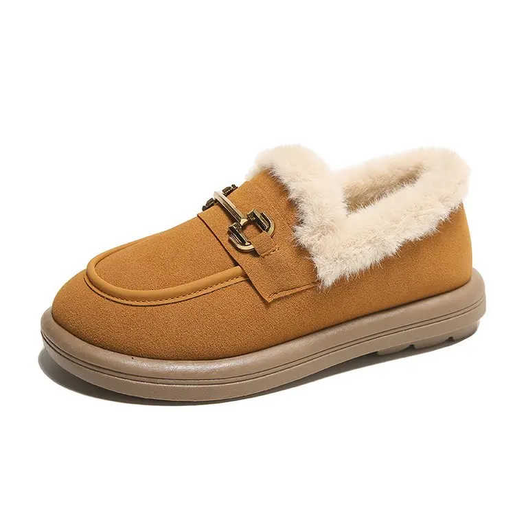 

Winter Women's Casual Shoes Fleece Lined Non Slip Outdoor Wear Low Cut Snow Boots Round Toe Rubber Sole Comfortable Cotton Slipp