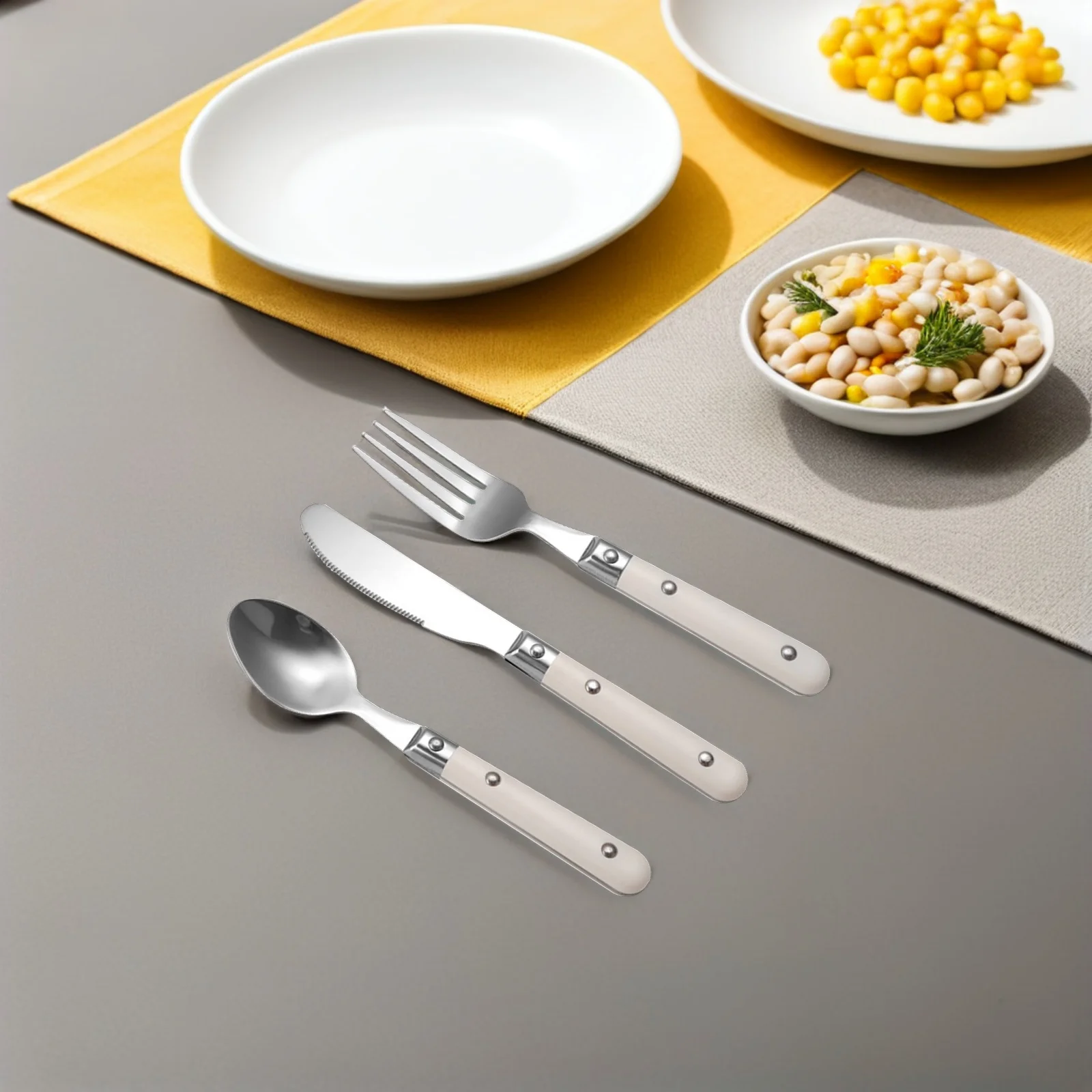 

1Set Simple Style Tableware Set Premium Stainless Steel Flatware Ideal for Restaurants Homes Hotels Christmas Gift Option