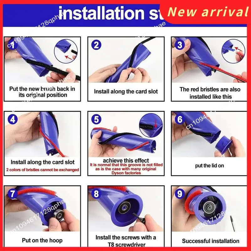 

N89R 4 Pack Rolling Brush Plush Strips For Dyson V6 V7 V8 V10 Vacuum Cleaner Accessories Rolling Brush-Strips