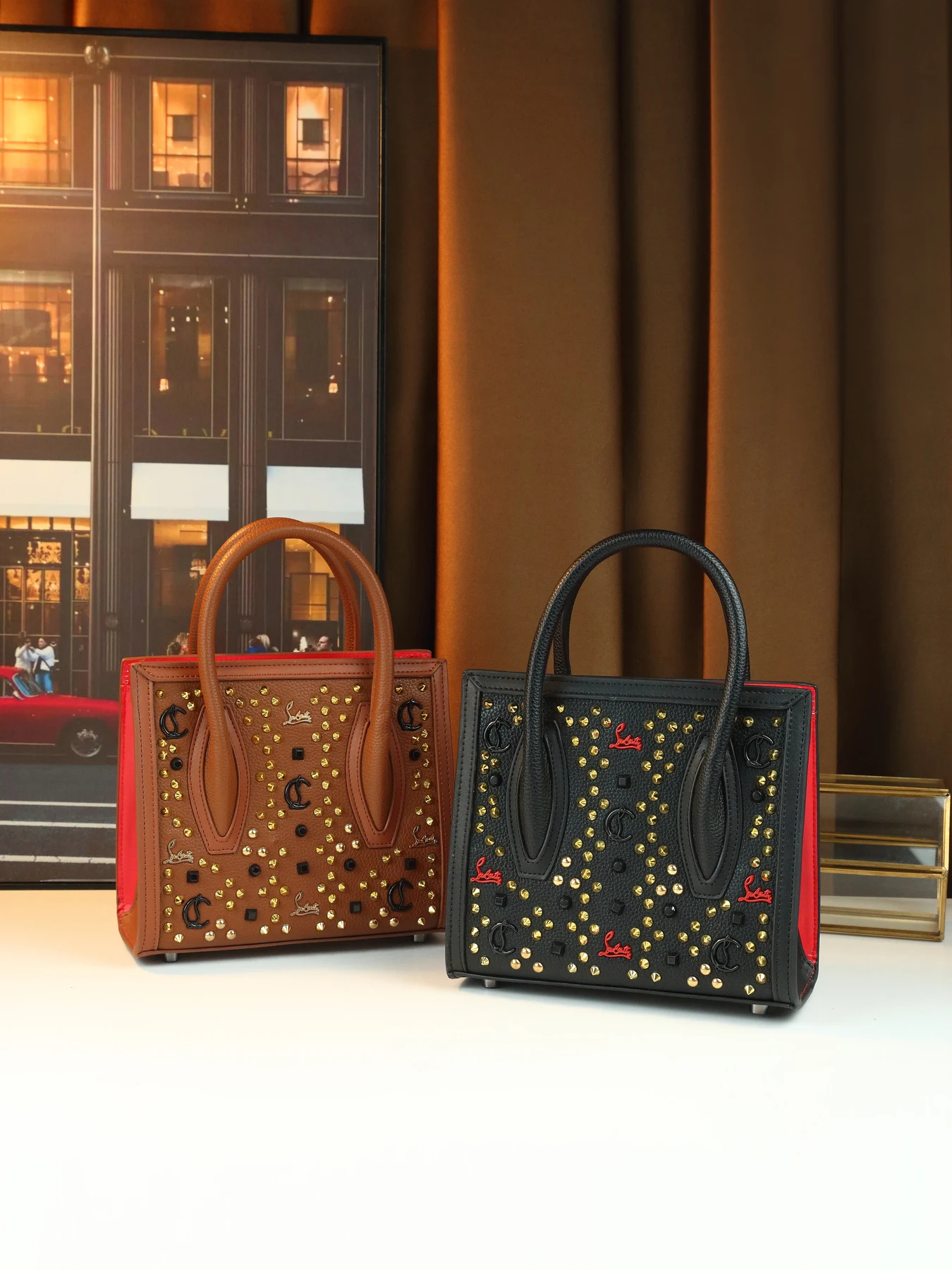 

Модная женская сумка с заклепками, ретро-квадратная сумочка, двухцветная, весна-лето, новинка