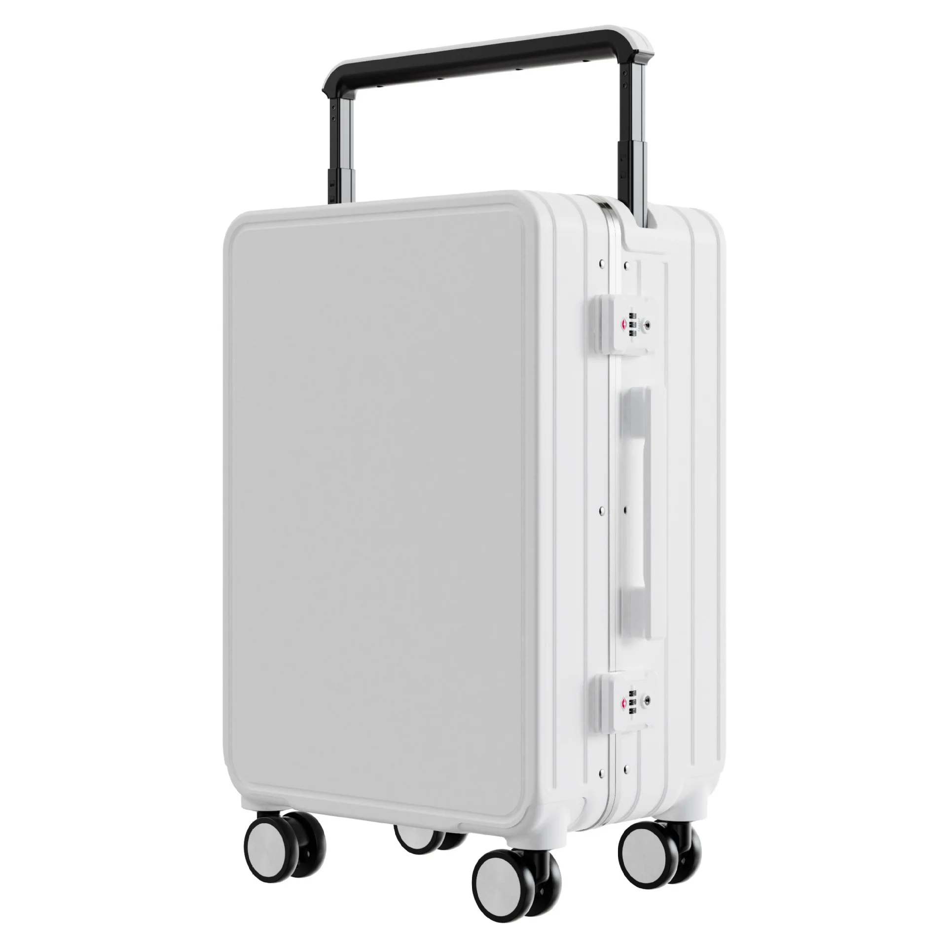 Mode Aluminium Frame Bagage. Multifunctionele Usb Business Boarding Koffer. Universele Wiel Waterdichte Middenformaat Bagage.