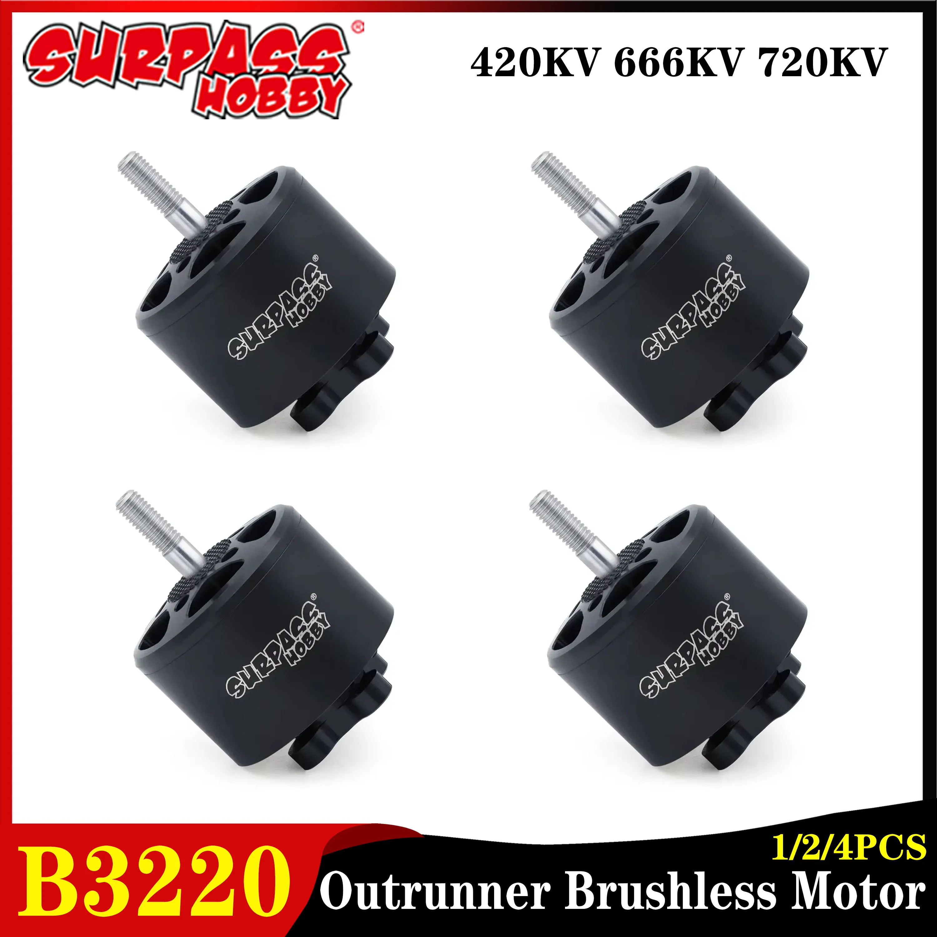 

1/2/4pcs Surpass Hobby 3220 Outrunner Brushless Motor 420KV 666KV 720KV for RC FPV Racing Drone Aircraft Plane Multicopter Parts