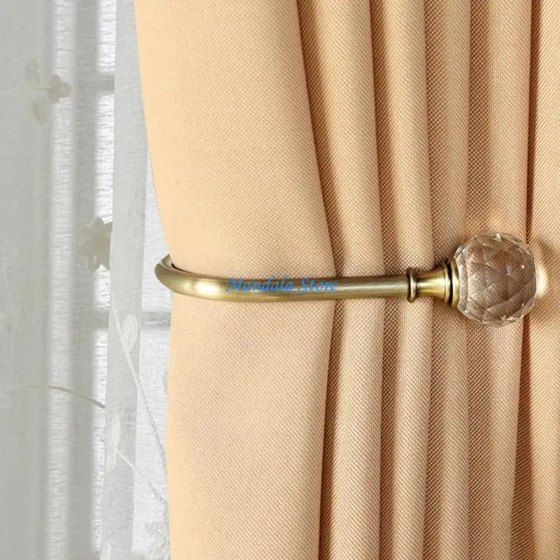 

U2JC 2Pcs U Crystal Curtain Tieback Decorative Home Festival Window Wall Door