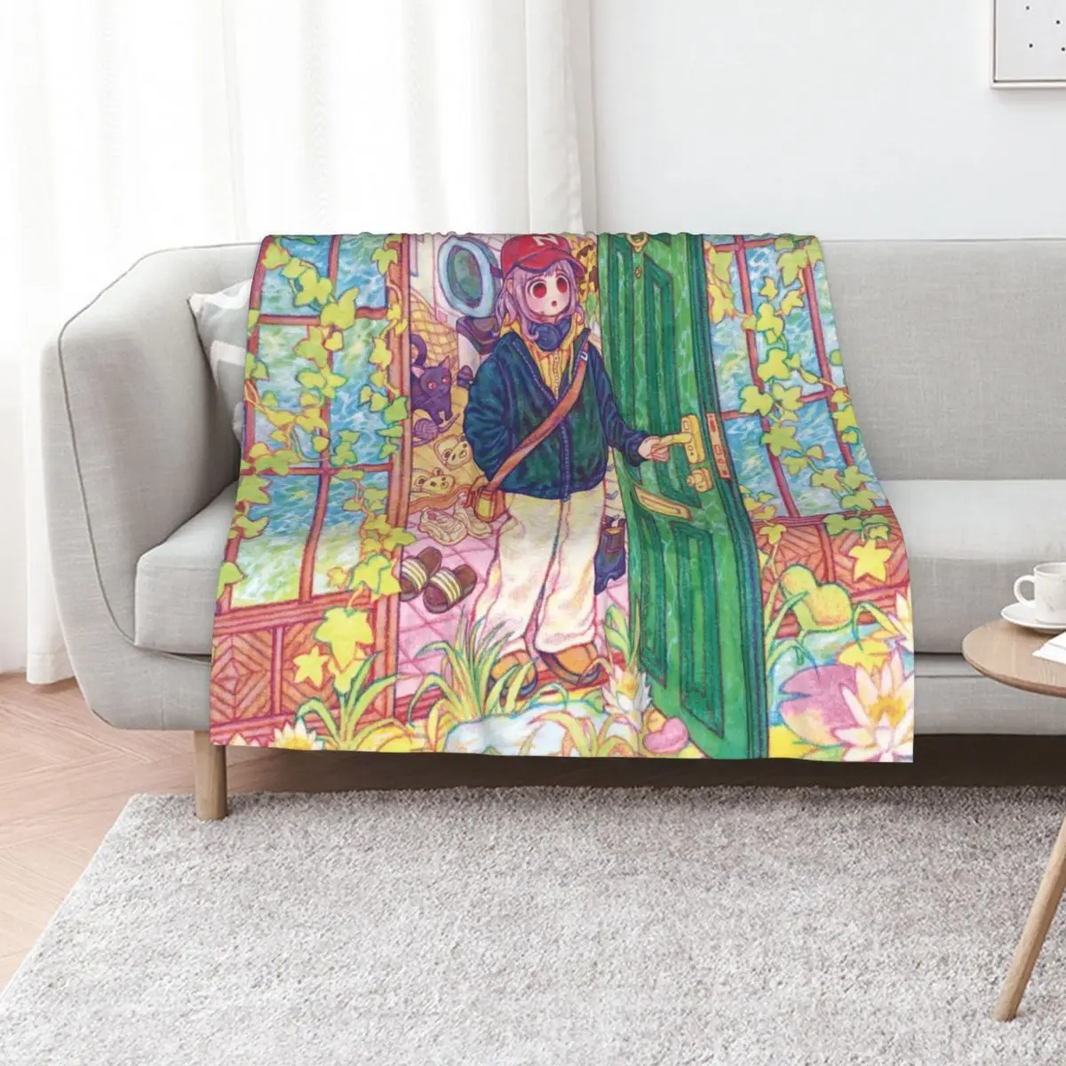 

A fairy tale in front of the door Throw Blanket Loose Weighted Travel Hair Blankets