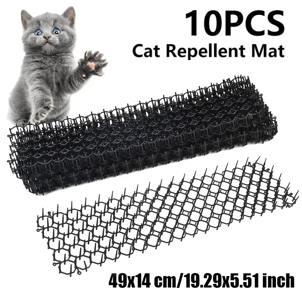 

1/10Pcs Gardening Cat Scat Mat Repellent Mats Anti-Cat With Prickle Strips Spike Strap Deterrent Keep Cat Dogs Away Digging