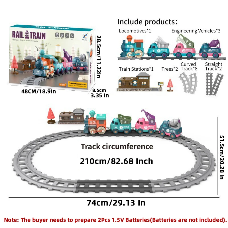 Electric Rail Train Toy for Youngster,Classic Track Train Car Christmas Toy for Boys Girls,Lights & Sounds Perfect Birthday Gift