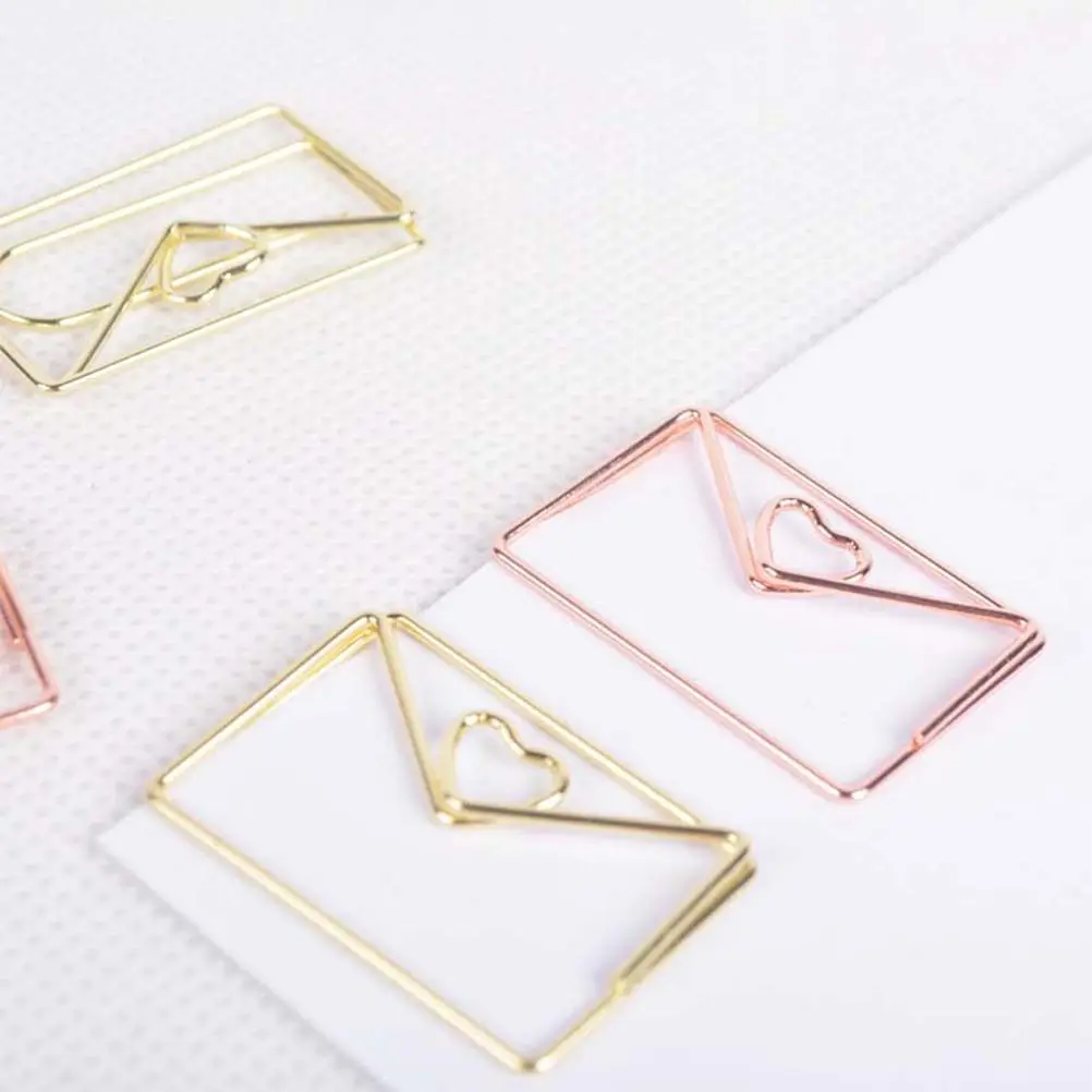 

10 шт. высококачественных металлических скрепок с гальваническим покрытием в форме сердца, прочные зажимы для заметок, фотографий и документов