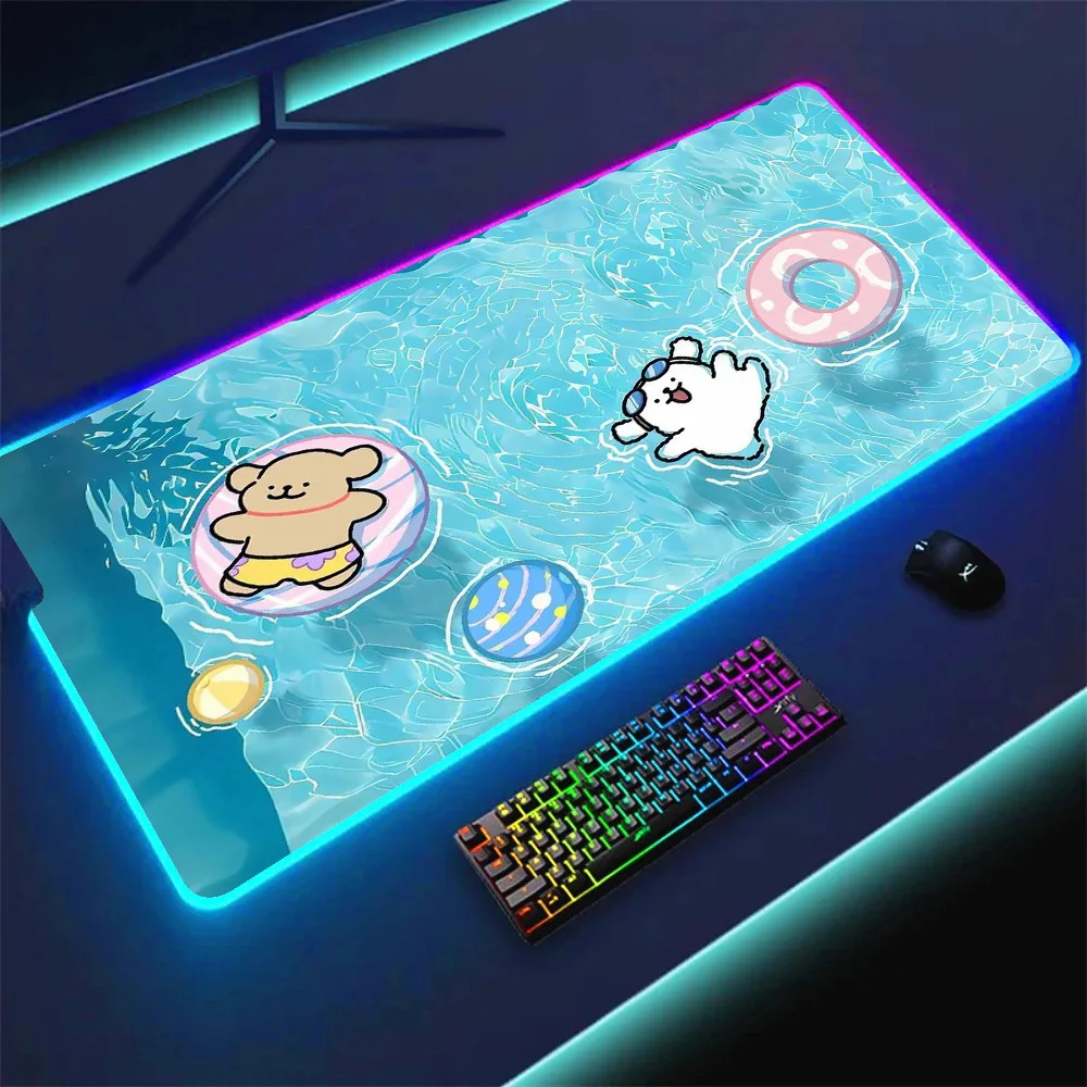 Mouse Pad Rgb LED Light teclado MousePads With Backlit MALTESE Dog RGB mouse pad teclado mousepad Gamer Computer Offices Mouspad