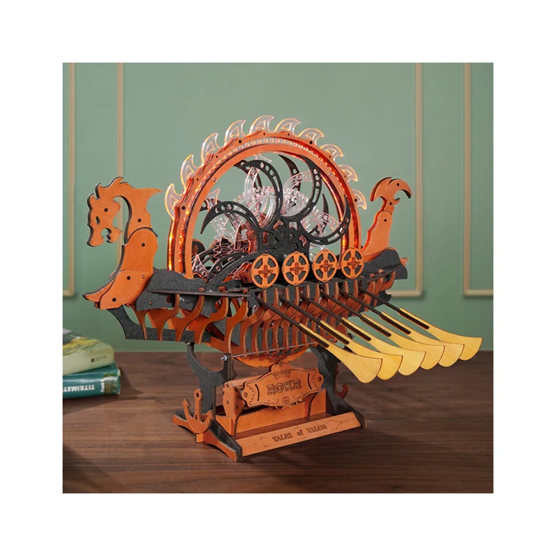 

Robotime Rokr DIY Assemble Toys LK802 Viking Dragon Ship Model Kit 3D Wooden Puzzles for Adults