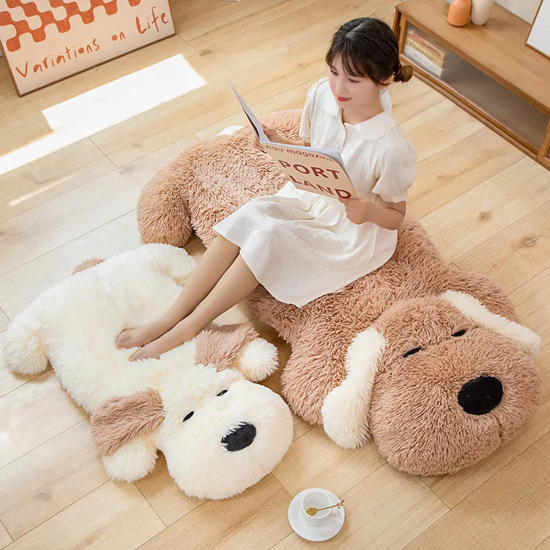 

Cartoon Giant Lovely Dog Plush Toy Long Pillow Cushion Kawaii Stuffed Animals Lying Fluffy Puppy Soft Plushies Flooring Mat