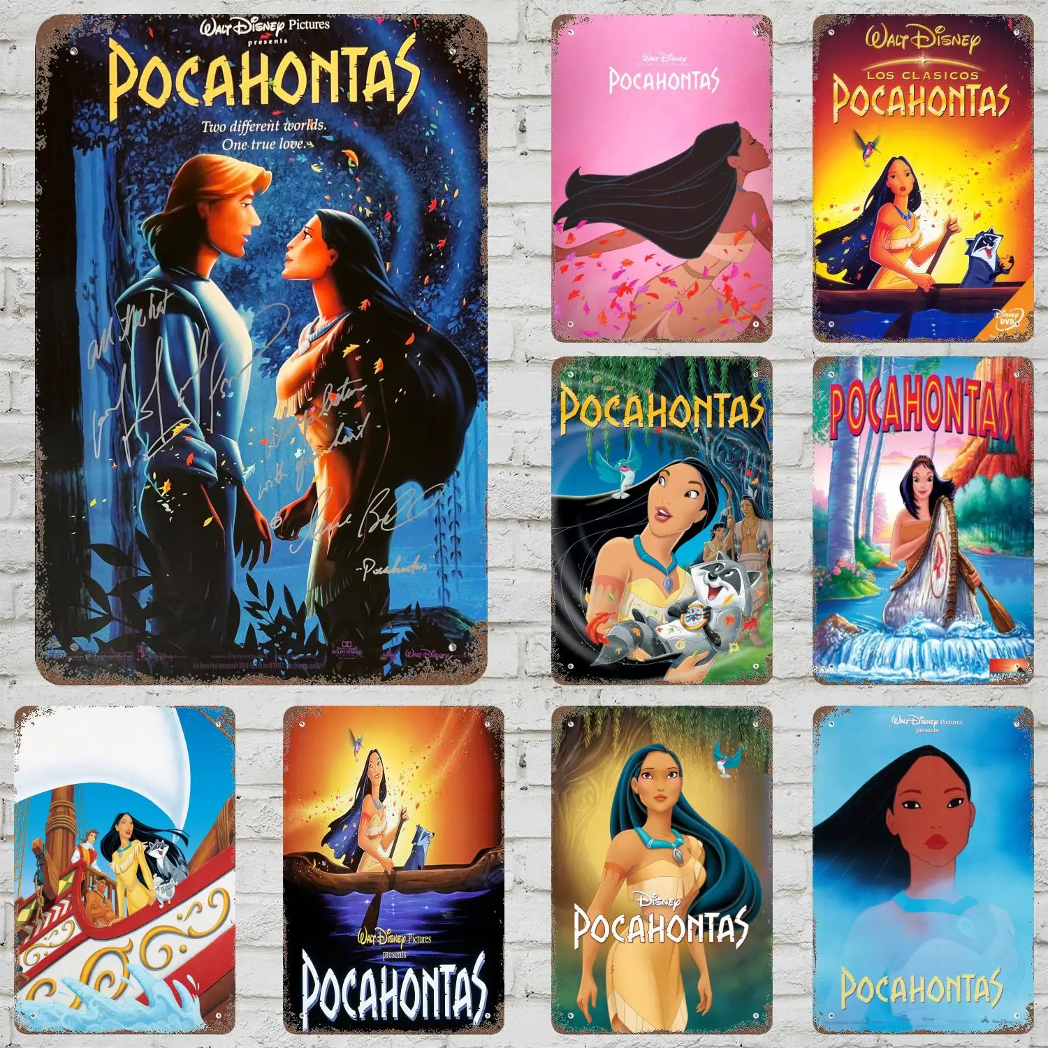 

MINISO Pocahontas Metal Signs wall decor Vintage Tin Signs Captain Metal Poster Decor for Bar Pub Club Wall Decoration