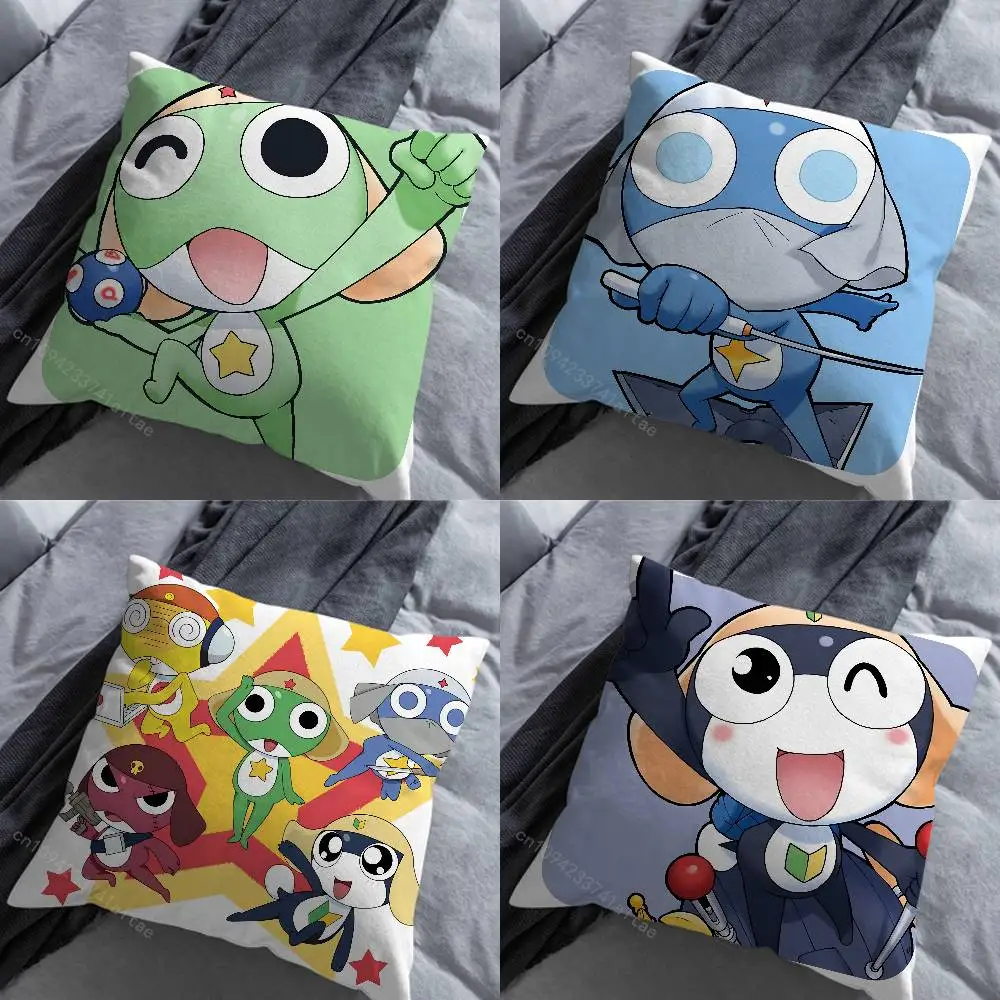 

G-Gunsou F-Frog K-Keroro Pillowcase for Sofa Room Office Decor Printing Merchandise All-Match Cushion Cover