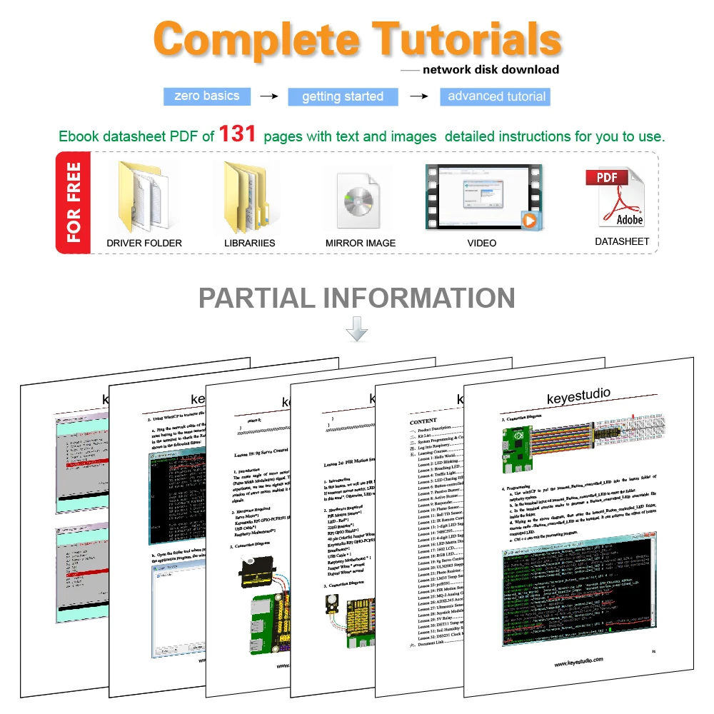 Keyestudio Ultimate Starter Kit For Raspberry Pi  Electronic Learning Kit  For DIY Projects Programming Learning