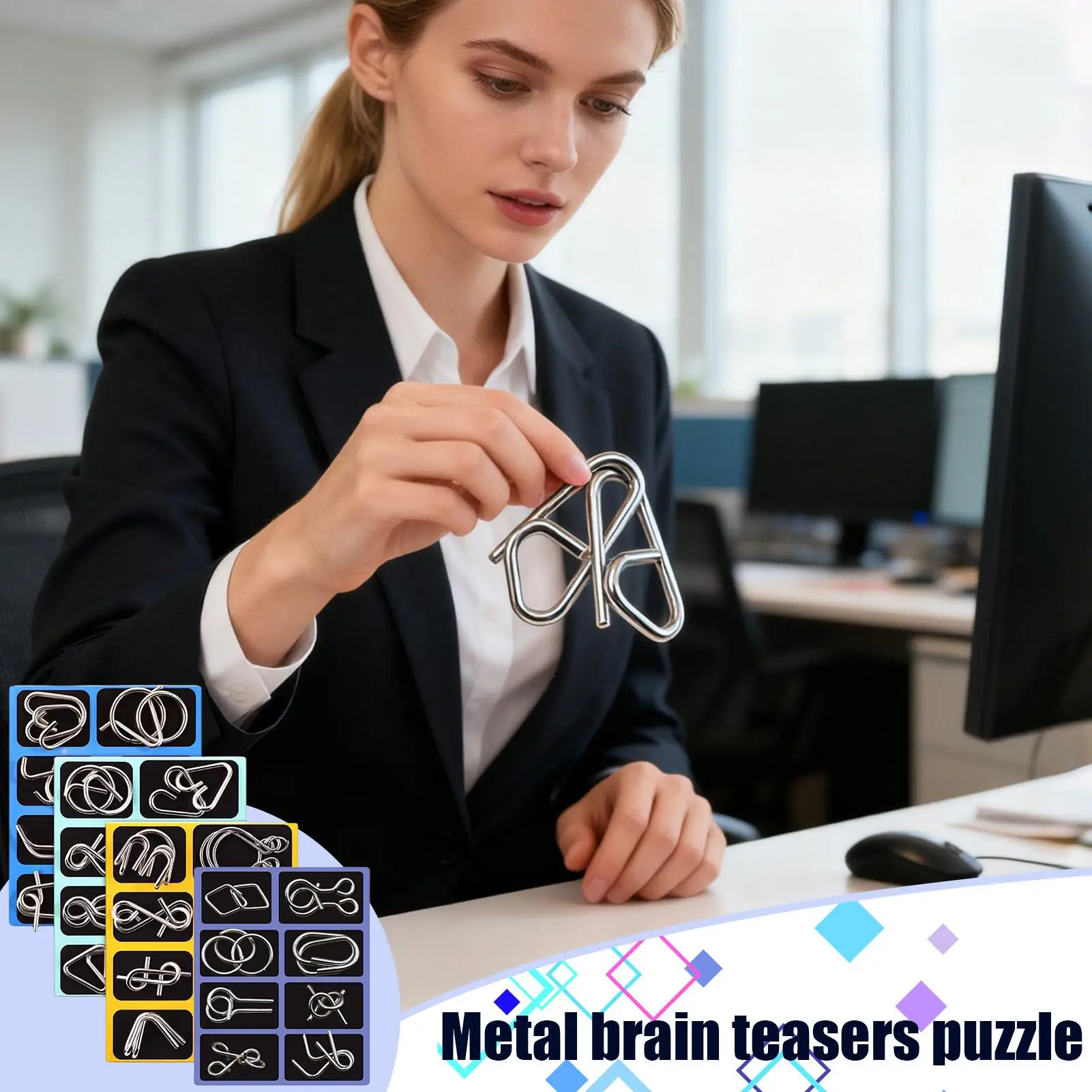 Metall Chinesischen Ring Puzzle Gehirn Teaser Logik Spiel Für Erwachsene Kinder Anspruchsvolle Geist Training Tragbare Reise Spielzeug