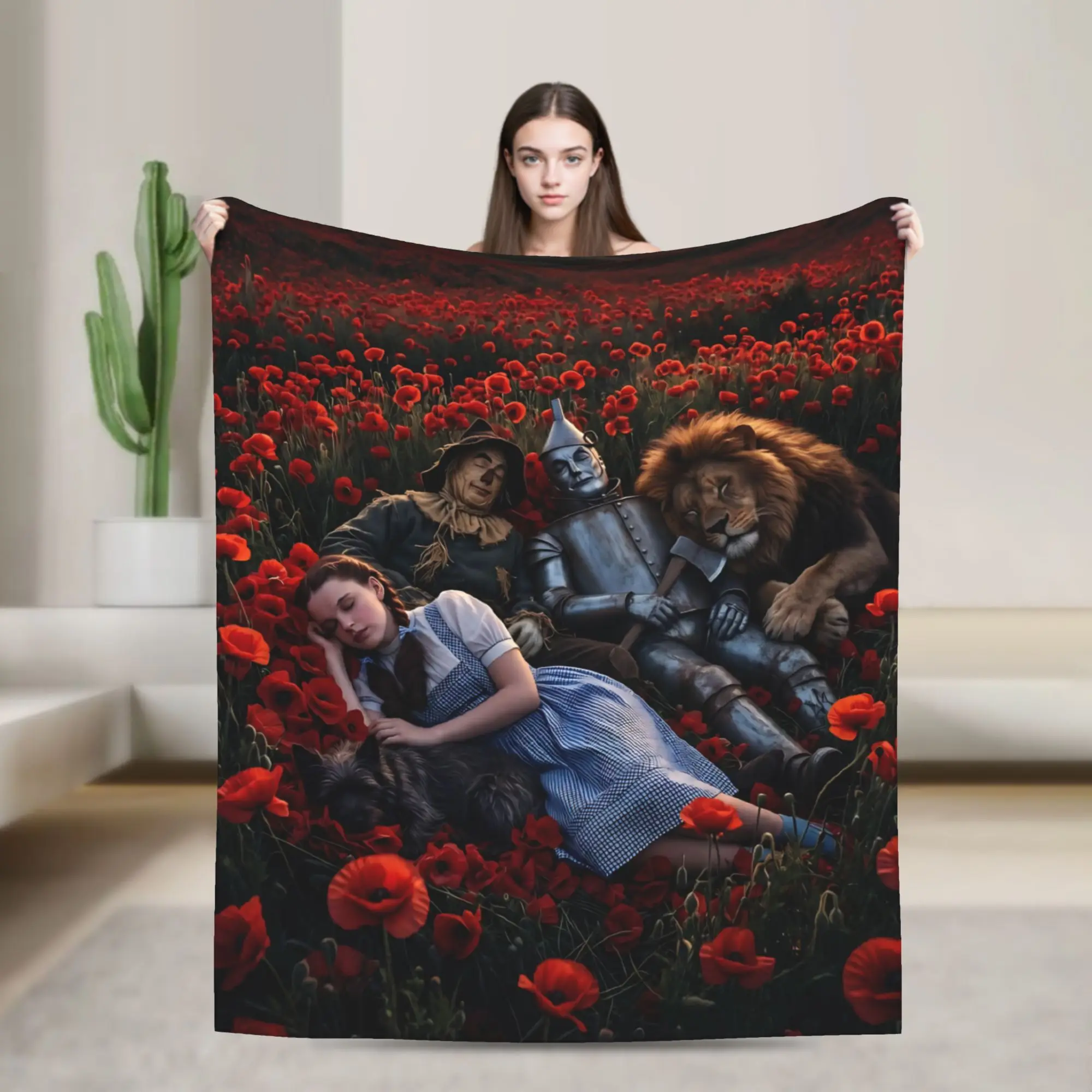 Wizards of Ozs Blankets Flannel Summer Air Conditioning Cowardly Dorothy Tin Toto Throw Blankets for Sofa Outdoor Bedspreads