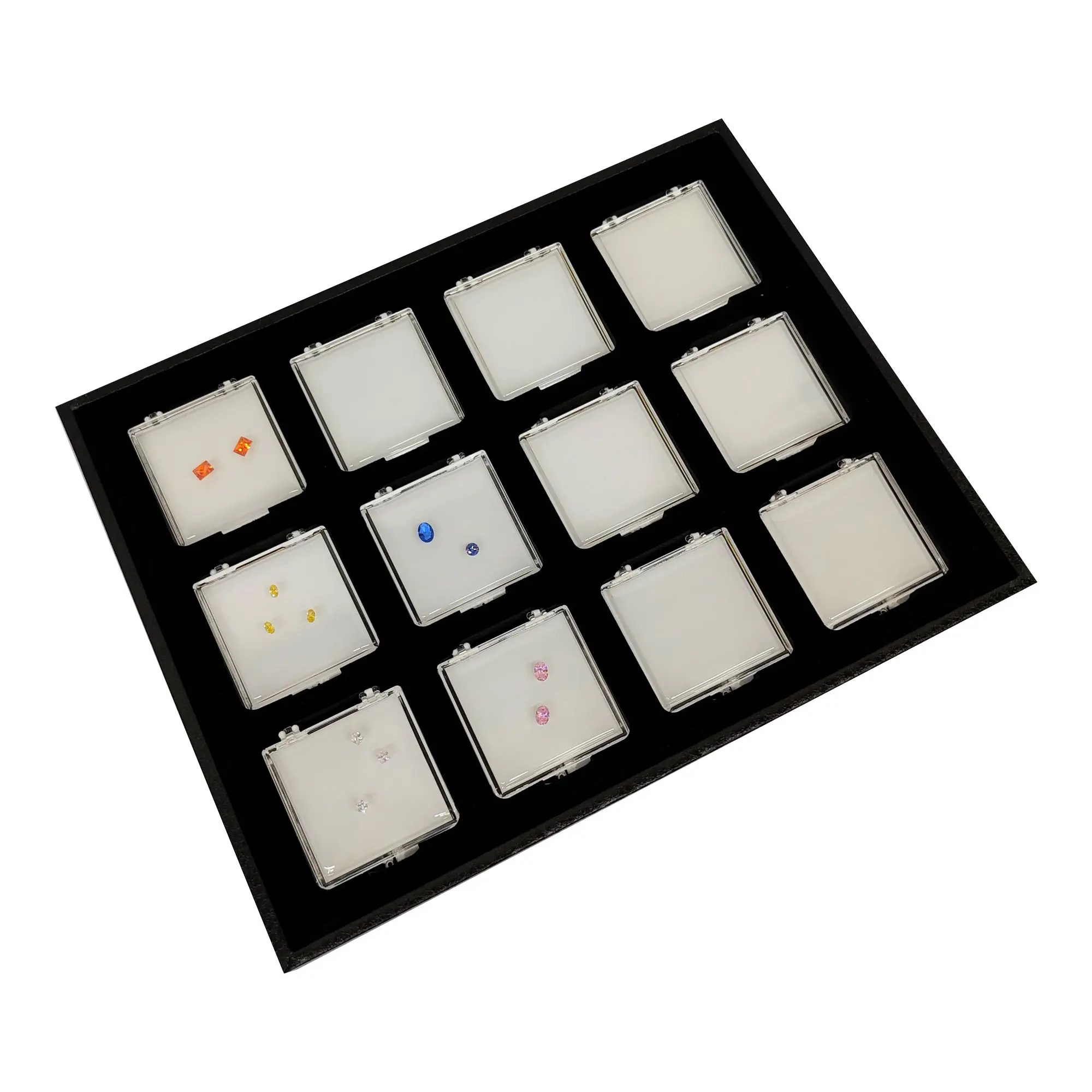 Transparent Acrylic Adhesive Gems Box Tray Diamond Display Case Jewelry Packaging Small Gemstone Modeling
