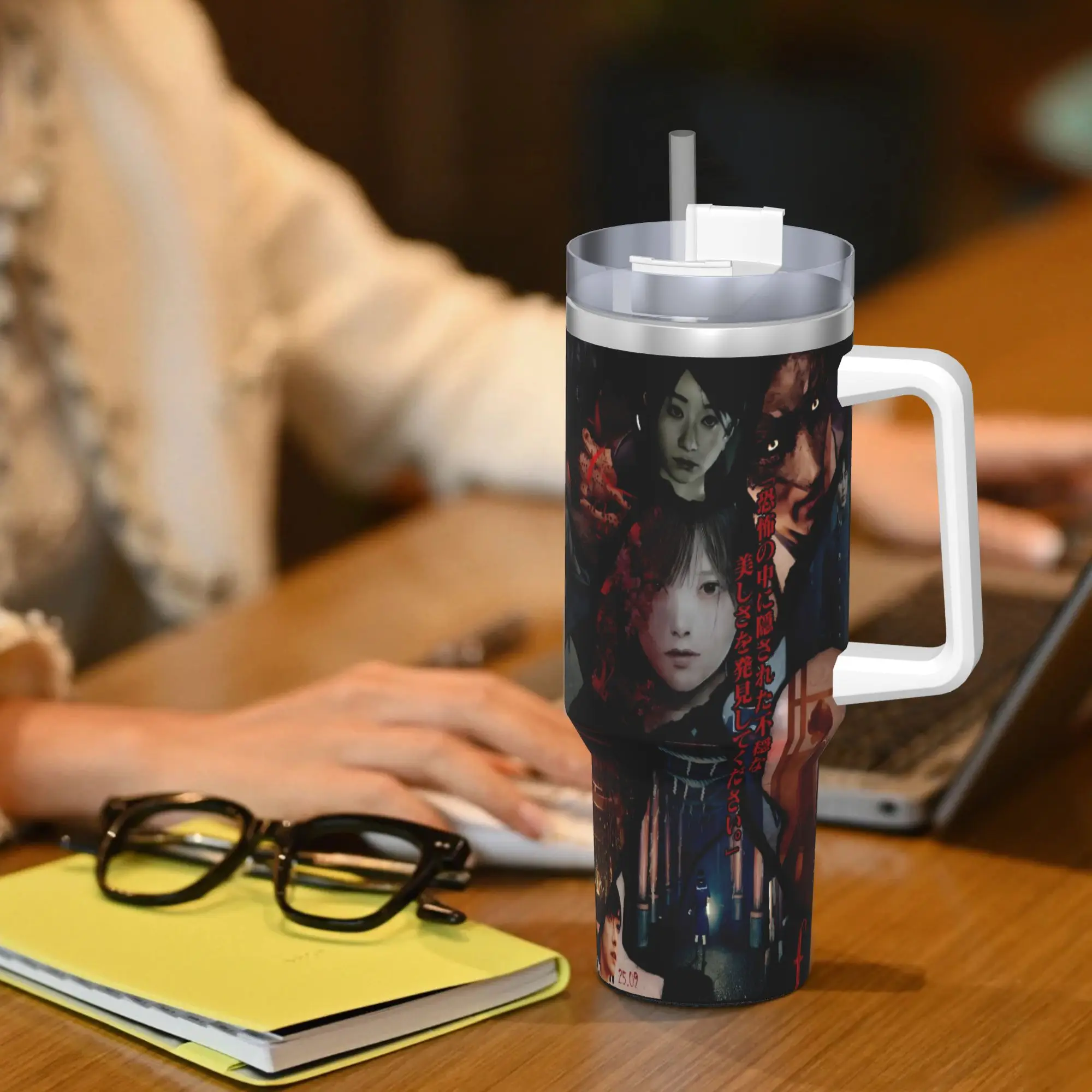 كوب من الفولاذ المقاوم للصدأ Silent Hill F Game Graphic Coffee Mug مانع للتسرب للمشروبات الباردة وأكواب السيارة وزجاجة مياه مطبوعة للسفر #6