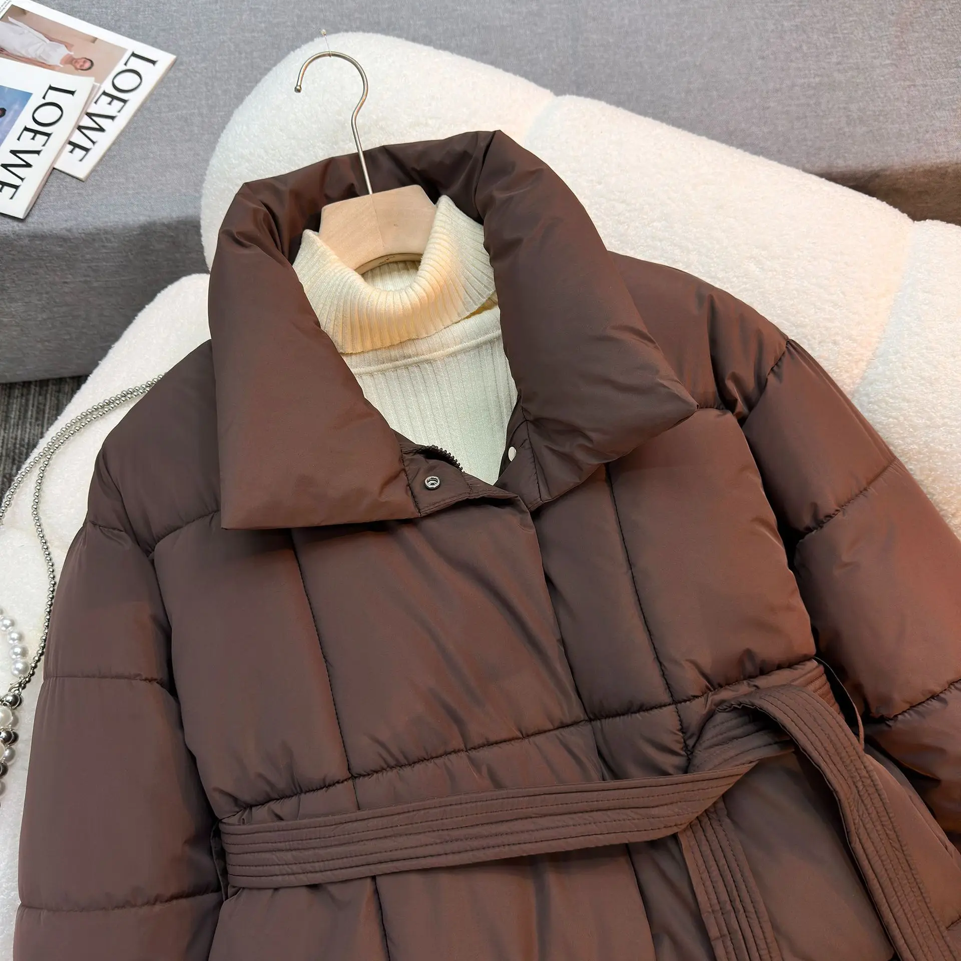 

Winter Solid Thick Stand Collar Women Fashion Short Coats Elegant New Solid Puffer Jackets Female Ladies Streetwear