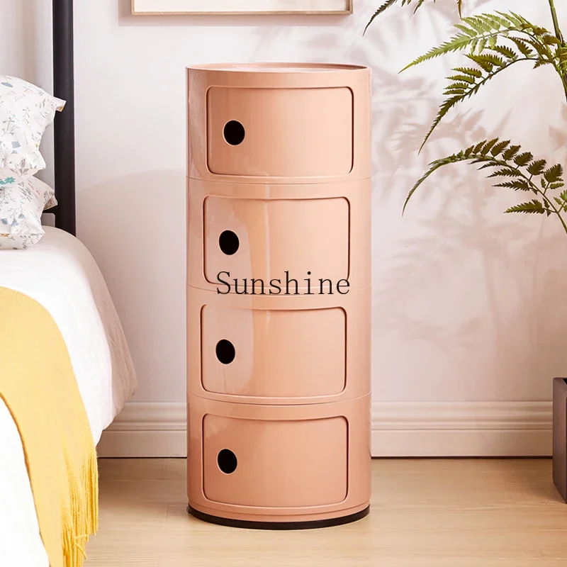 

Removable rotating bedside table, simple modern drawer storage cabinet