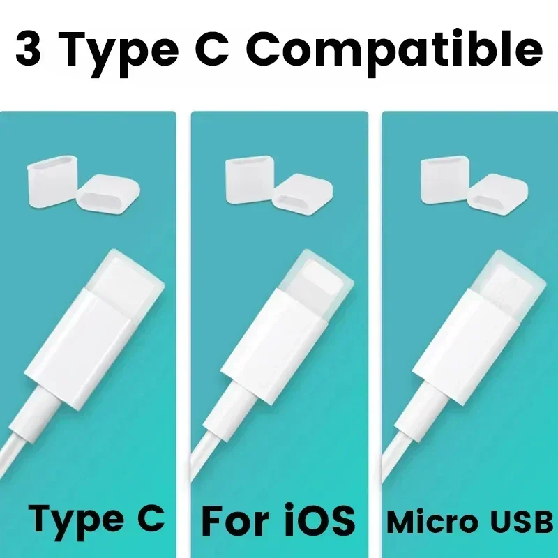 For IOS Type C Micro USB A Charging Port Protective Cover Anti-dust Plugs Dustproof Stopper Data Line Protector Cap for IPhone