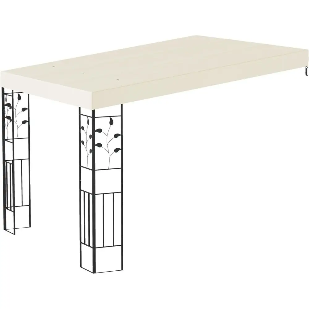 Cream White 10x10 Outdoor Pergola with Weather-Resistant Fabric and Drainage Holes for Backyard, Garden, Porch, or Beach