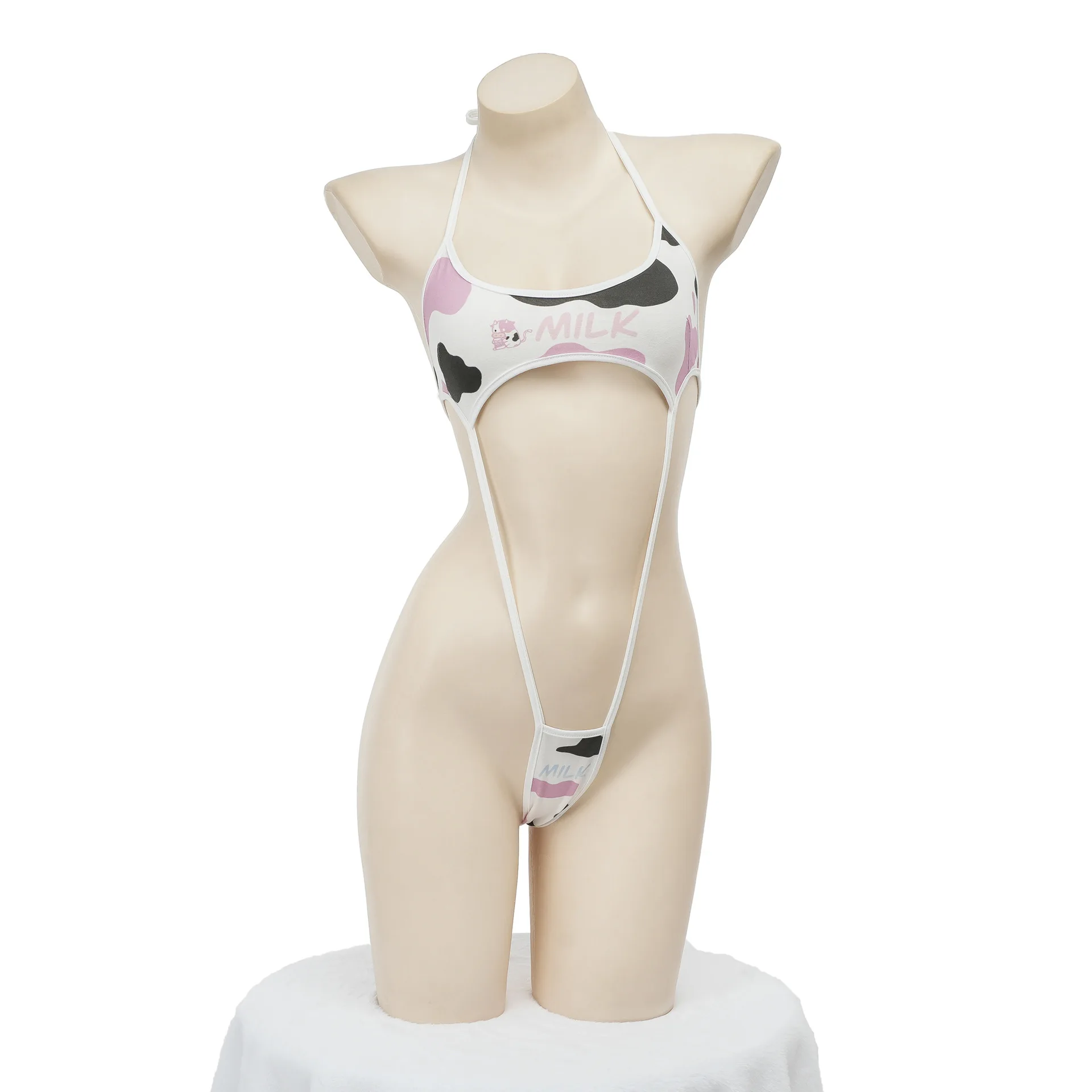 

Женское эротическое белье: экзотический комплект для дома, ночная сорочка, цельный боди с коровьим принтом, с вырезами, для косплея и ролевых игр