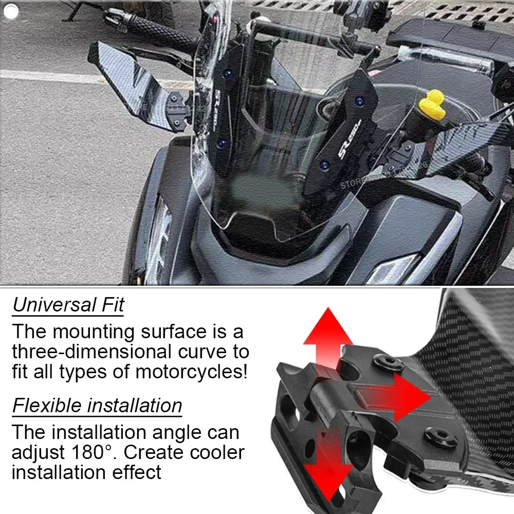 For Yamaha YZF-R6 For Honda CBR650R CB1000RR Motorcycle Side Winglet Kit Spoiler Fairing With Mirrors Universal For Street Bike