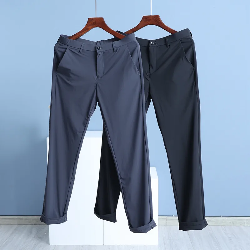 

Svip Men's Slim Fit Casual Pants High Quali Drape Thin Four Sided Stretch Busin Casual Summer Faion Pampa&