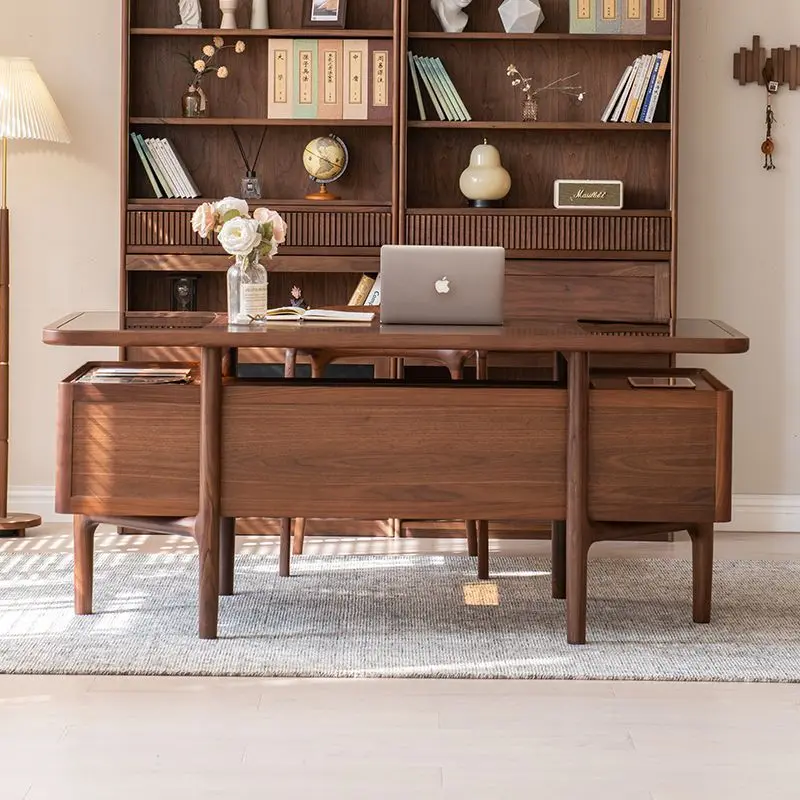 North American black walnut solid wood desk home desk modern simple light luxury study writing desk computer