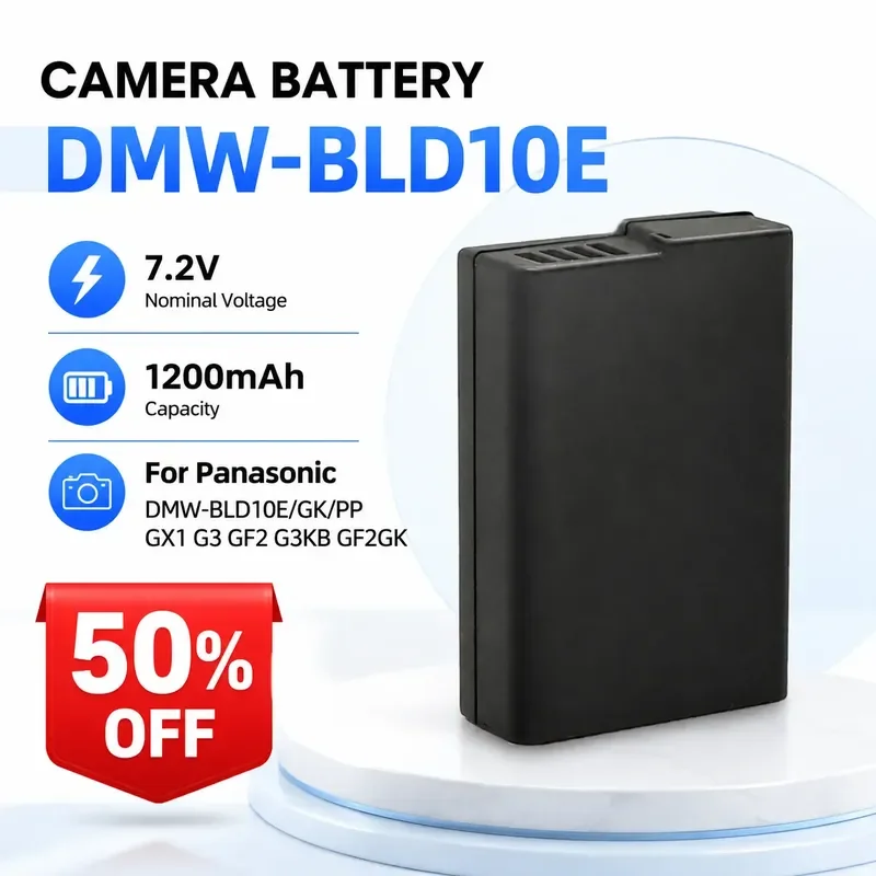 

DMW-BLD10E 7.2V 1200mAh Li-ion Camera Battery for Panasonic DMW-BLD10E/GK/PP GX1 G3 GF2 G3KB GF2GK Digital Camera