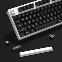 KBDiy 161 Keys/Set PBT SA Profile GMK WOB Keycaps for Mechanical Keyboard Black And White Double Shot Keycap Custom ISO for K500