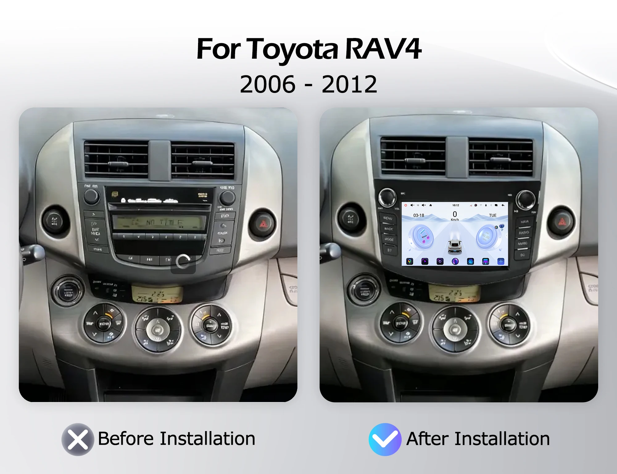 Bluetooth GPS For Toyota RAV4 2006-2012 Car Radio WIFI Android 16 Wireless CarPlay Lntelligent Multimedia Player Auto