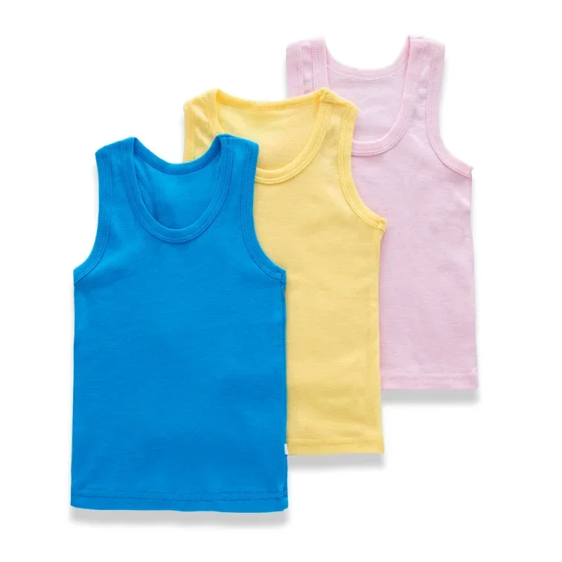 

Boys Girls T shirt Children Spring Summer T shirts Girls Candy Color T-shirts Cotton Vest Top Summer Children Clothes1-12T