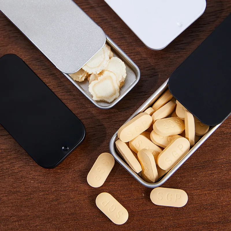 

5PC 9/11cm Tin Small Metal Slide Cover Storage Box Wedding Jewelry Pill Cases Portable Tin Boxes Container Cosmetic Organizer