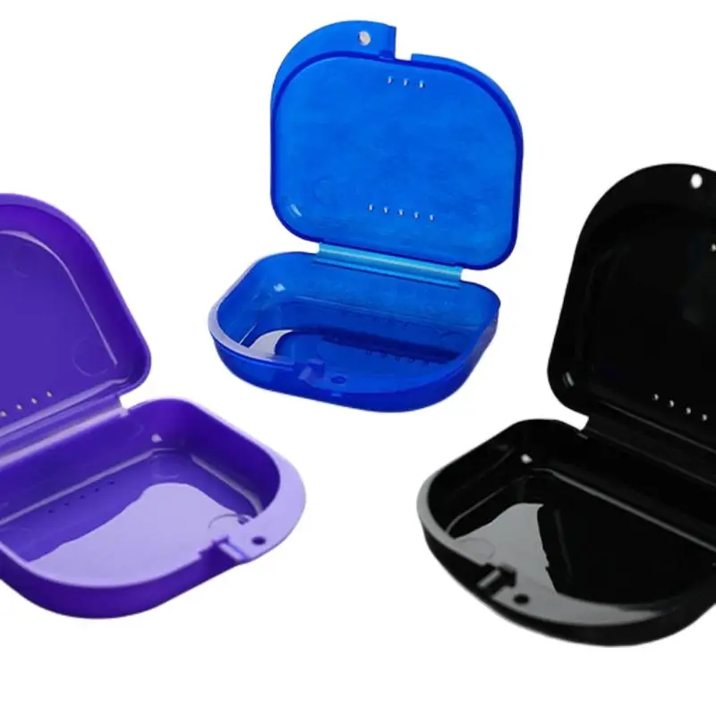 1pcs Tooth Retainer Small Hole Tooth Box Braces Container Mouthguard Guard Denture Storage Case Clean Organizer Case