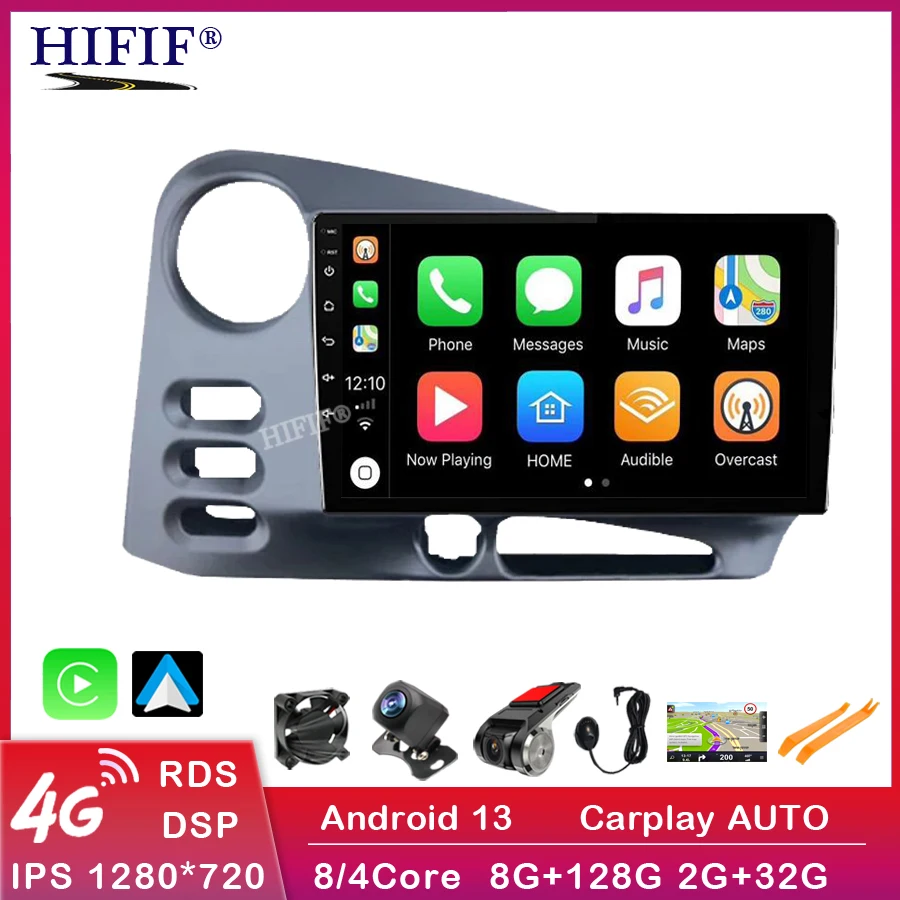 

Android 13 For Toyota Matrix 2 E130 E140 For PONTIAC Vibe 2002-2008 Head Unit QLED Screen Multimedia Player Navigation Stereo