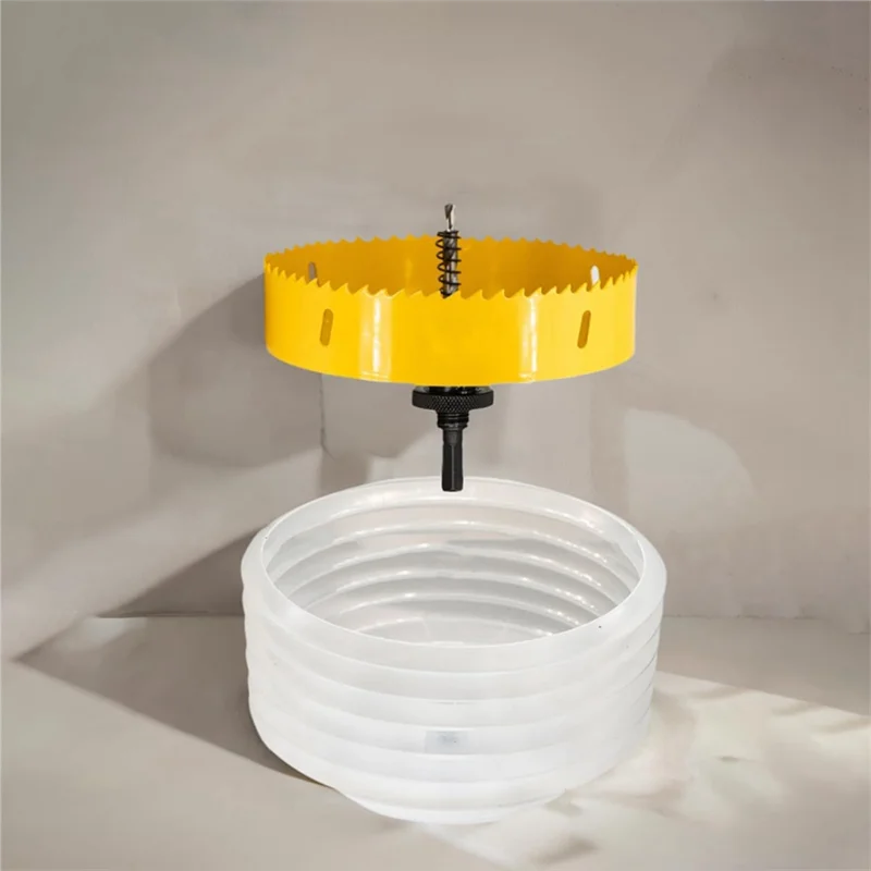 

SYW-6-19/64 Hole Saw For Recessed Lights,Hole Saw Dust Bowl For Recessed Lighting 6In Include 3/8In Hex Shank&SDS Plus Arbor