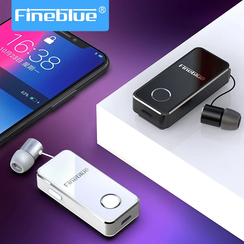 FineBlue F2 Pro calls, Bluetooth earphones, lavalier style, business simplicity, fashion, and telescopic cable vibration