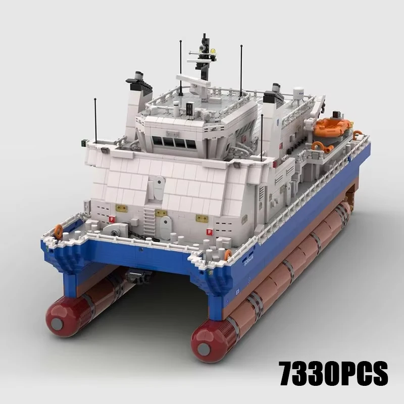 Moc Building Blocks Warship Model Series Coast Guard Cruiser Technical Bricks DIY Assembly Famous Toys For Childr Holiday Gifts