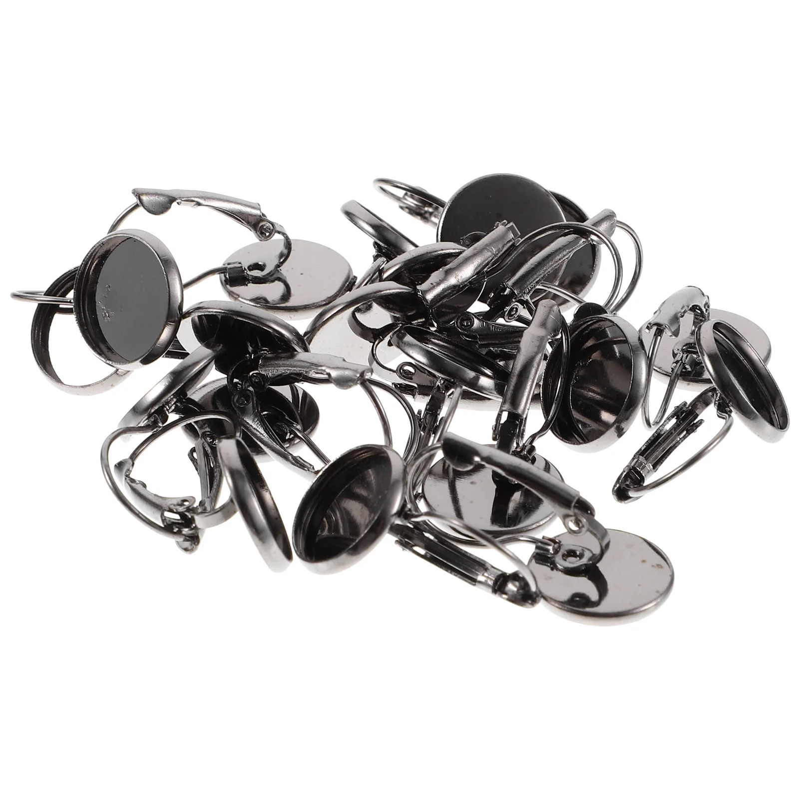 

20Pcs Earring Blanks Bezels Tray Sturdy Iron DIY Jewelry Making Resin Pendant Settings Hooks Accessories Earring Blanks