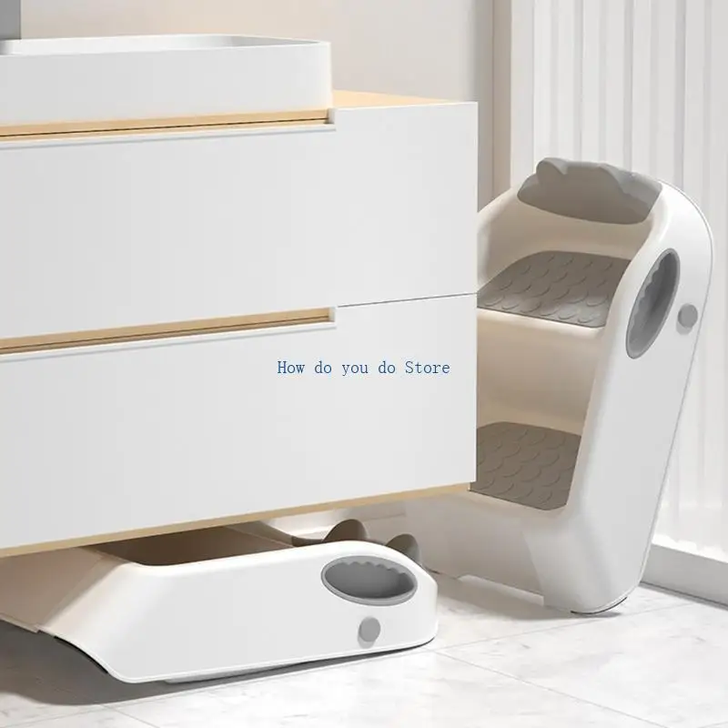 19QF مساعد سلم الطفل للحمام ونونية المرحاض وتدريب الأطفال على مقعد بخطوتين #3