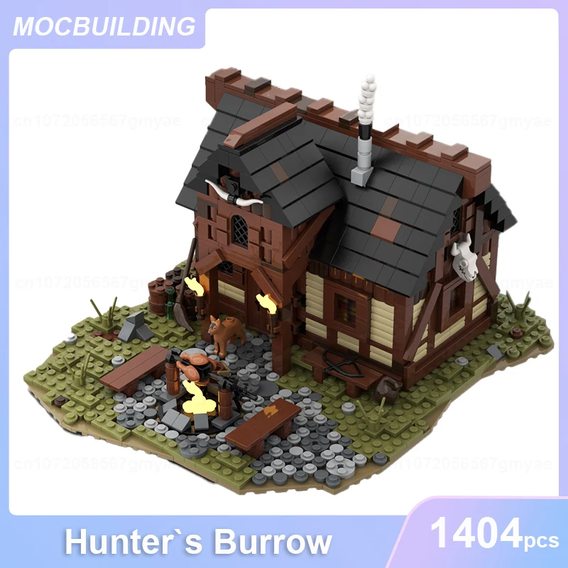 Medieval Hunter`S Burrow Model MOC Building Blocks DIY Assemble Bricks Castle Architecture Collection Xmas Toys Gifts 1404PCS